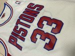 Maillot de Basket #33 Hill Pistons M&N Blanc